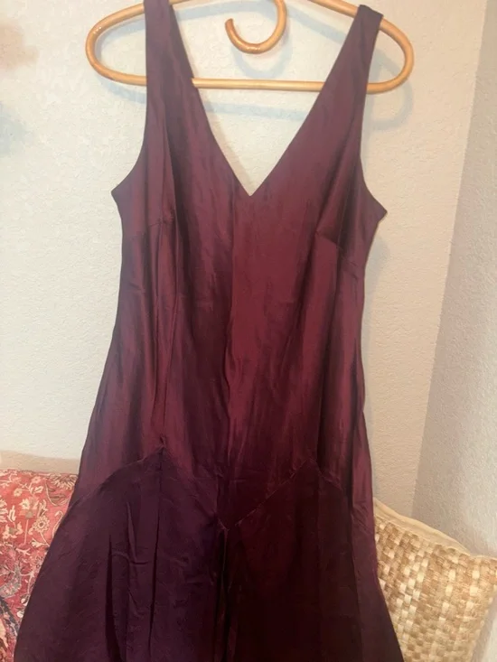 Lauren Ralph Lauren Women's 100%
Silk Slip Asymmetrical Dress in Deep Burgundy - Picture 5 of 15